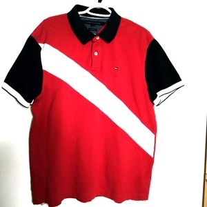 Tommy Hilfiger bold color block golf shirt Size XL